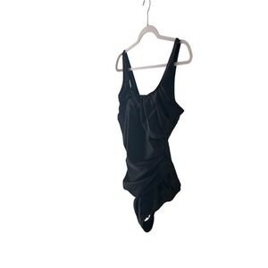 Swimsuits For All‎ Women's Ruched One Piece Swimsuit Tummy Control Black Size 10